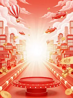 迈克_电商商业大型KV大促展台渲染场景海报-LoRA-迈克的AiGC世界-LiblibAI