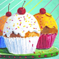 COLORFUL CUPCAKES Pop Art Print by Rodriguez