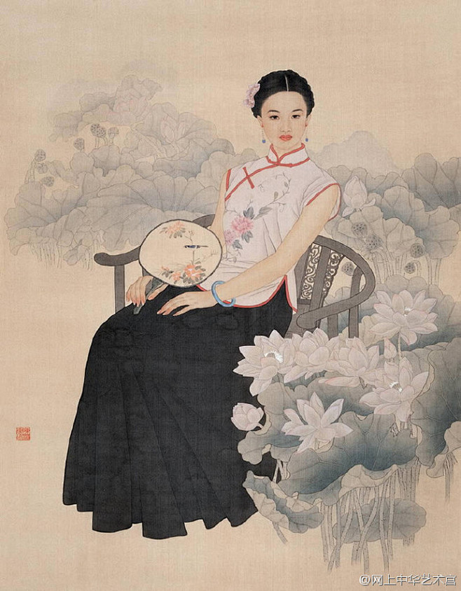 ——名家画笔下的《美人与荷花 国画微展》...