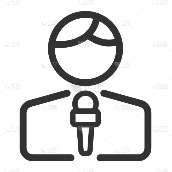 扁平-新闻要素icon-主持人