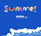 jiifll-summer夏天-字母英文字体设计-看海-宁静的夏天-沙塘-旅游-夏威夷-冲浪-海风-创意图案字体