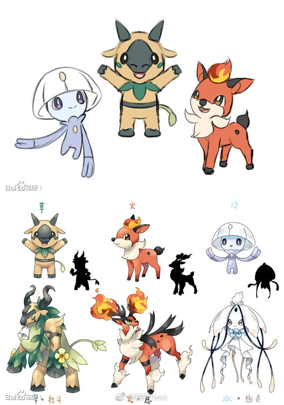 【Pokemon Material/Spirit】推荐一个超棒的宝可梦同人画作（以华夏为原型）~ P1：男女主角设定 P2：博士，四大天王与 ...