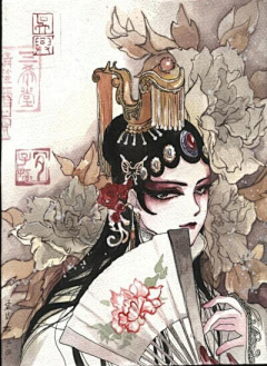 枯木cinder采集到京剧-国粹插画
