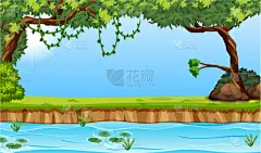 河流,景象,自然,图像,草,自然美,叶子,有蔓植物,矢量,水