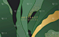 abstract background with green shape and gold