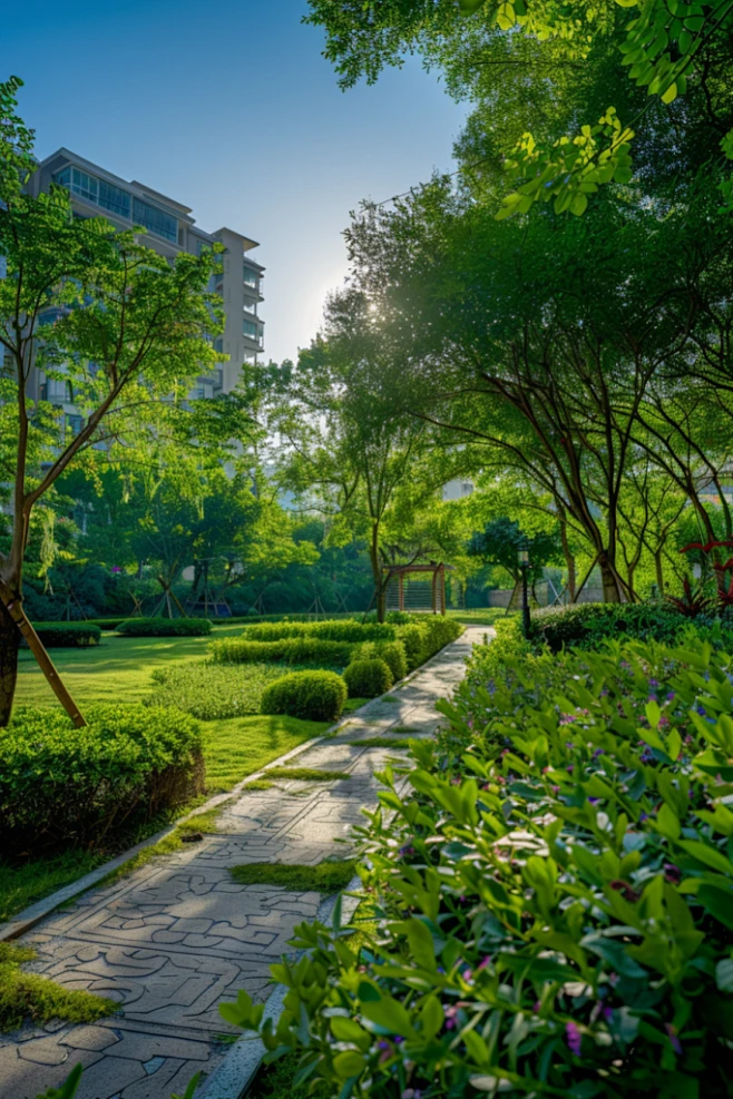 住宅小区园林景观效果图-花瓣网