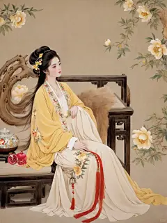 甄嬛原著造型 家常鹅黄轻罗+倚榻闷闷剥石榴 - 小红书