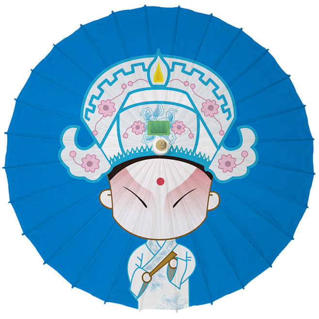 毕六福油纸伞卡通京剧脸谱