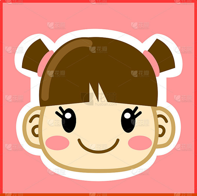 可爱的女孩脸图标
