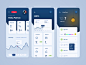 Envoirgy iPhone App iosapp mobile app mobile iphone icons graph gradient design visualisation chart clean dashboard application modern blue app ux ui