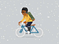 雪天骑自行车