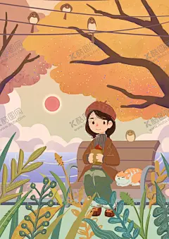 秋天插画 【酷图网】秋天,插画,秋季,立秋,卡通,漫画,手绘,秋天插画