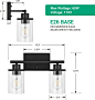 EDISHINE Bathroom Vanity Light, 2 Light Bathroom Light Fixtures with Clear Glass Shades, Matte Black Vanity Light for Bathroom, Powder Room, Vanity Table, Bedroom, Kitchen (E26 Base), ETL Listed - - Amazon.com