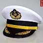 白色海军大盖帽 海员帽 水手帽 船长帽 表演帽 演出帽 舞台酒店帽-淘宝网