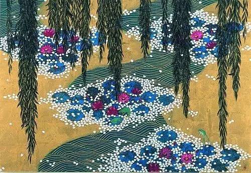 日本画家平松禮二的山水月色