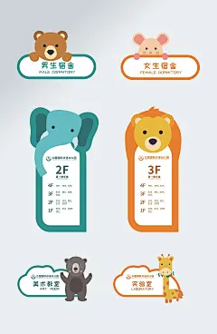 可爱卡通手绘幼儿园导视设计