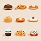 蛋糕饼干甜甜圈矢量素材下载,蛋糕,甜点,饼干,夹心饼干,矢量图,AI格式