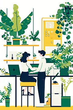 扁平风商务办公插画创作
