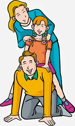 卡通人物三口之家免抠素材_新图网 https://ixintu.com 书籍插图 儿童画 卡通人物画 漫画风