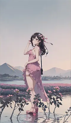 数字艺术漫画风卡通少女插画-众图网