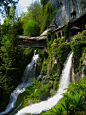 Waterfall Walkway ~ St. Beatus Caves, Switzerland: 