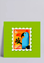 Hyacinth macaw postal stamp|邮票,邮资,标签,官方,标志,商标,邮件,职位,帖子,邮戳,鸟,鸟类,动物,邮政邮票
