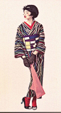 First of all, a Kimono Princess shuns typical seasonal designs and colors. Pink for cherry blossom season? So 10th century...unless it's the kimono LINING! Vintage jazz-age patterns or modern ironic graphics are the most popular for new style kimono hime.