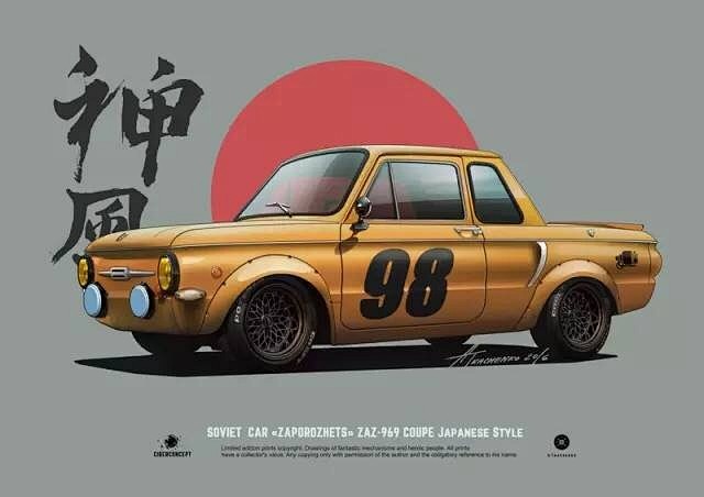 复古风的车插画设计，有些经典叫味道！#原...