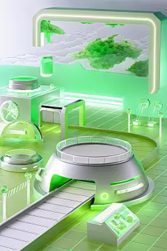 @山卡拉叔叔 电商展台海报C4D设计