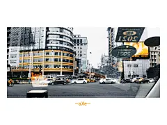 手机拍摄，取景地；柳州市某个十字路口，拍摄位置，出租车副驾驶。