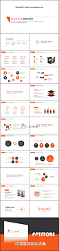 【动态】【橙黑·扁平化】简约实用商务汇报模板01PPT模板 #排版#