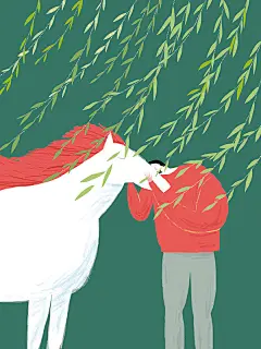画了一组关于“爱与陪伴”的插画-住在海边的人