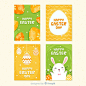 Decorated eggs easter card collection Free Vector