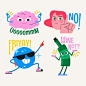 Hand drawn party stickers collection Fre... | Free Vector #Freepik #freevector #party #design #hand #woman