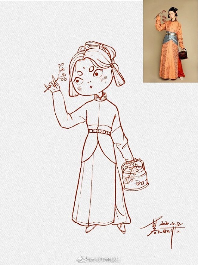 古风萌萌哒速写！  作者：蓉儿Angle...