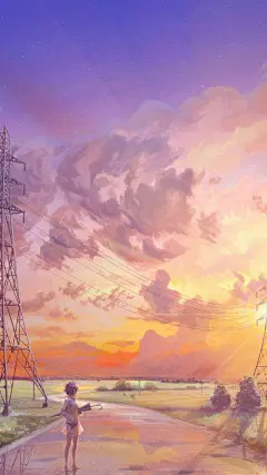 唯美动漫天空风景苹果手机锁屏壁纸