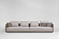 Elan - CAMERICH Los Angeles : The Elan Sofa is very customizable and offers a unique look, with it's upholstered frame and wood built ins. You can choose a different fabric or leather for the frame and seat, so you have many options to make it yours.  Dow