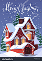 stock-vector-house-in-snowfall-christmas-greeting-card-background-poster-vector-illustration-326842304