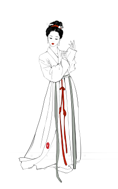 小白白~采集到汉服线稿