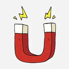 红色天然磁石格子闪电u型吸铁石
