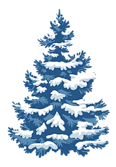 冰雪卡通手绘树木松树 