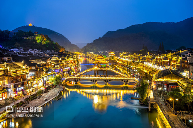 凤凰古镇夜景 - 搜索结果 - 图虫创意...