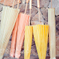 Pink and Yellow Parasols