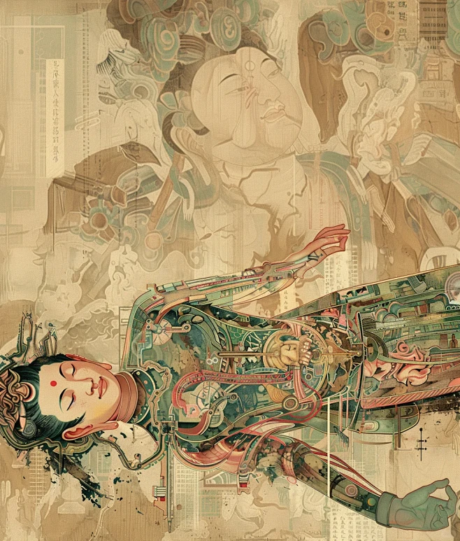 构建主义解构敦煌艺术，未来主义风格 - ...