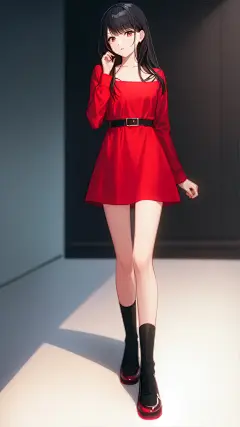 纯欲红裙美少女1