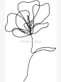 "line drawing flower" Sticker by nicolemeilleur | Redbubble