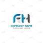 initial letter fh logo design template creative