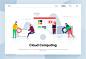 现代化扁平设计理念Web仪表盘登录页面模板 Landing Page Templates