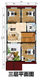 面宽8米的新农村三层自建房设计图平屋顶,全套cad图纸 效果图