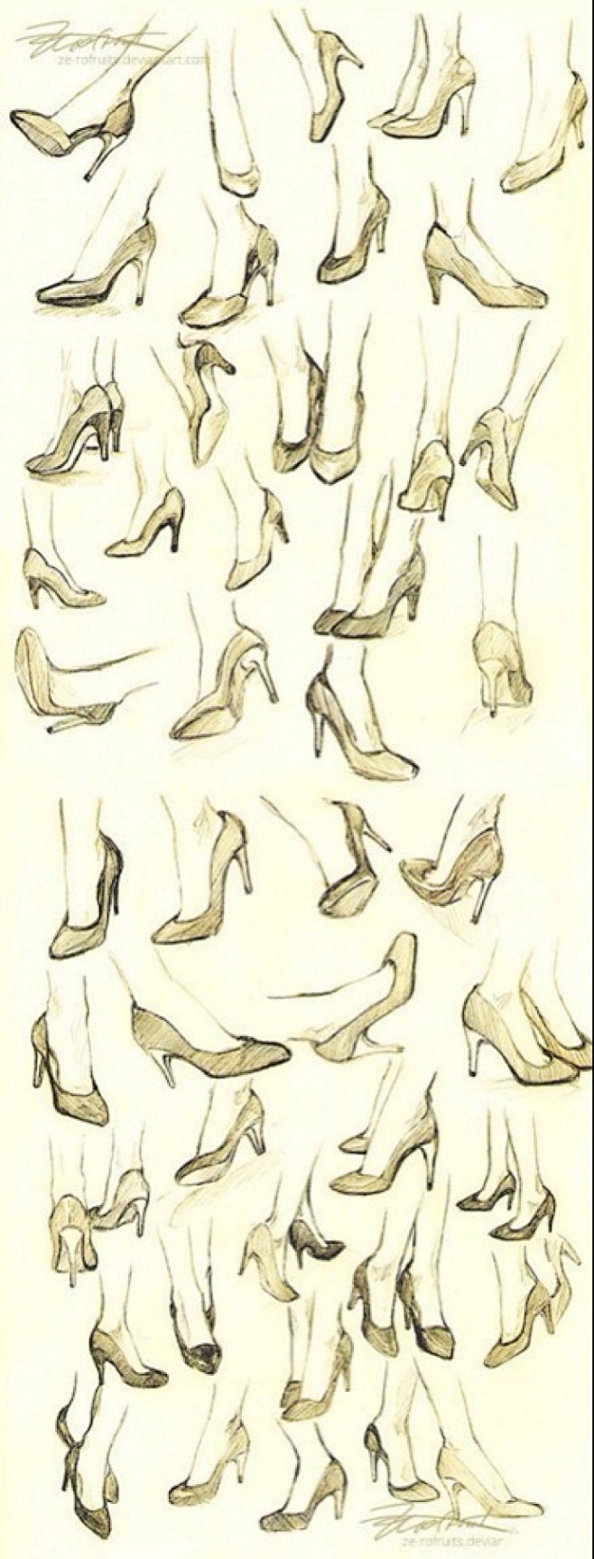 高跟鞋的画法，鞋子，教程，参考，绘画，手...